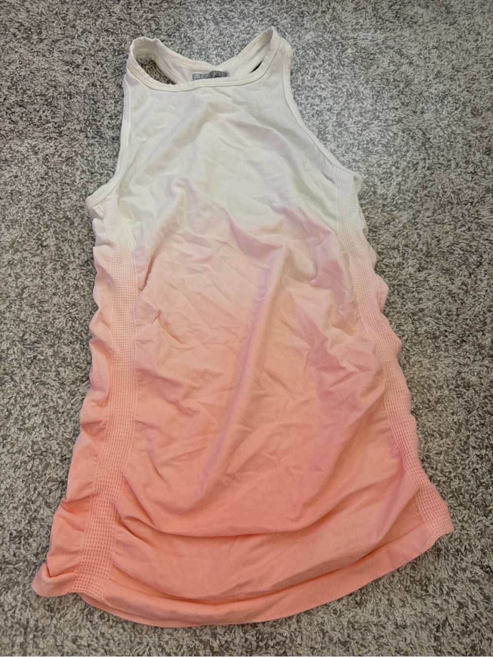 Athleta Tank dip dye Ombre Racerback in White to Peach